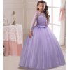 Fancy Flower Long Prom Gowns Teenagers Dresses for Girl Children Party Clothing Kids Evening Formal Dress Purple dress 1