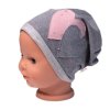 Dětská čepice bavlna, Srdíčka s kamínky, Baby Nellys, šedá (Velikost 80/86 (12-18m))