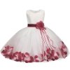 Kids Infant Girl Flower Petals Dress Children Bridesmaid Toddler Elegant Dress Vestido Infantil Formal Party Dress C00239H