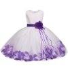 Kids Infant Girl Flower Petals Dress Children Bridesmaid Toddler Elegant Dress Vestido Infantil Formal Party Dress C00239Z