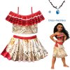 2017 Princess Moana Cosplay Costume for Children Vaiana dress Costume with Necklace for Halloween Costumes for dress and necklace (11)