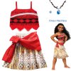 2017 Princess Moana Cosplay Costume for Children Vaiana dress Costume with Necklace for Halloween Costumes for dress and necklace (7)