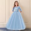 Girls Wedding Formal Dress Elegant Long Prom Dresses For Children Princess Girls Party Pageant V backless As picture (7)