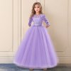 Girls Wedding Formal Dress Elegant Long Prom Dresses For Children Princess Girls Party Pageant V backless As picture (10)