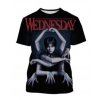 Dívčí tričko Wednesday Addams 3D potisk