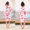 Cartoon Kids Robes Flannel Child Boys Girls Robes Lovely Animal Hooded Bath Robes Long Sleeve Baby Pink 5 star
