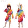 Kids Bathrobe For Girls Pajamas Star Unicorn Towel Flannel Sleepwear Cute Cartoon Unisex Nightwear Robe Boys red fish scales