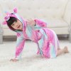 Kids Bathrobe For Girls Pajamas Star Unicorn Towel Flannel Sleepwear Cute Cartoon Unisex Nightwear Robe Boys 2