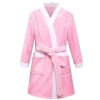 Children Bathrobes for Boys Velvet Sleepwear Baby Robes Pajamas for Girls Clothes Teens Striped Pijamas Kids Pink