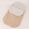 Baby sleeping bag baby thickening plus velvet knit warm sleeping bag wool stroller sleeping bag Beige