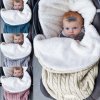 Baby sleeping bag baby thickening plus velvet knit warm sleeping bag wool stroller sleeping bag 1
