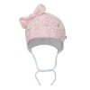 Kojenecká bavlněná čepička s mašličkou New Baby NUNU růžová (Barva Růžová, Velikost 68 (4-6m))