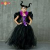 Evil Queen Black Gown Tutu Dress with Deluxe Horns and Wings Girls Villain Fancy Dress Kids.jpg Q90.jpg