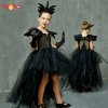 Black Dark Angel Girls Tutu Dress V neck Train Girls Pageant Evening Party Ball Gown Fancy.jpg Q90.jpg