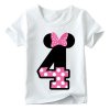 Baby boy girl happy birthday letter bow cute print clothes children funny T shirt round neck 04