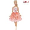Handmade Mini Dress Mixed Style Casual Dating Wear Lace Skirt Floral Pattern Gown Clothes For Barbie NO.9