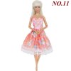 Handmade Mini Dress Mixed Style Casual Dating Wear Lace Skirt Floral Pattern Gown Clothes For Barbie NO.11