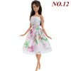 Handmade Mini Dress Mixed Style Casual Dating Wear Lace Skirt Floral Pattern Gown Clothes For Barbie NO.12