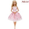 Handmade Mini Dress Mixed Style Casual Dating Wear Lace Skirt Floral Pattern Gown Clothes For Barbie NO.14