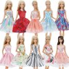 Handmade Mini Dress Mixed Style Casual Dating Wear Lace Skirt Floral Pattern Gown Clothes For Barbie 2