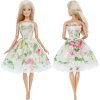 Handmade Mini Dress Mixed Style Casual Dating Wear Lace Skirt Floral Pattern Gown Clothes For Barbie 5