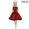 Handmade Mini Dress Mixed Style Casual Dating Wear Lace Skirt Floral Pattern Gown Clothes For Barbie N0.10