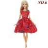 Handmade Mini Dress Mixed Style Casual Dating Wear Lace Skirt Floral Pattern Gown Clothes For Barbie NO.6