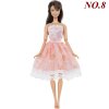 Handmade Mini Dress Mixed Style Casual Dating Wear Lace Skirt Floral Pattern Gown Clothes For Barbie NO.8