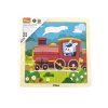 Dřevěné puzzle pro nejmenší Viga 9 ks Vlak (Barva Multicolor)