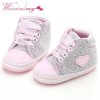 Infant Newborn Baby Girls Polka Dots Heart Autumn Lace Up First Walkers Sneakers Shoes Toddler Classic 1
