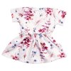 Šaty kr. rukáv, bavlna, Kvítky Berberys Baby Nellys, smetanové (Velikost 116-122 (5-7r))