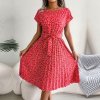 Ficusrong Fashion Floral Pleated A Line Long Dress Women Spring Summer Short Sleeve High Waist Chic.jpg 640x640 (3)