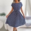 Ficusrong Fashion Floral Pleated A Line Long Dress Women Spring Summer Short Sleeve High Waist Chic.jpg Q90.jpg (4)
