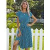 estido Summer Elegant High Waist Short Sleeve Midi Dresses 2023 Beach Casual4