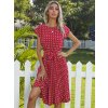 estido Summer Elegant High Waist Short Sleeve Midi Dresses 2023 Beach Casual5