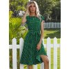 estido Summer Elegant High Waist Short Sleeve Midi Dresses 2023 Beach Casual6