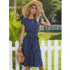 estido Summer Elegant High Waist Short Sleeve Midi Dresses 2023 Beach Casual