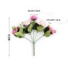 30cm Rose Pink Silk Peony Artificial Flowers Bouquet 5 Big Head and 4 Bud Cheap Fake5