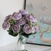 30cm Rose Pink Silk Peony Artificial Flowers Bouquet 5 Big Head and 4 Bud Cheap Fake3