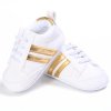 Baby Shoes Pu Leather Shoes Sports Sneakers Newborn Baby Boys Girls Stripe Pattern Shoes Infant Toddler A2