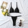 Women Swimwear 2023 Sexy Bikinis Solid Push Up Sw (10)