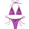 Sexy Women s Metallic Halter Top Two Piece Swimsuit Tie Side (10)