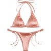 Sexy Women s Metallic Halter Top Two Piece Swimsuit Tie Side (14)