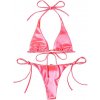 Sexy Women s Metallic Halter Top Two Piece Swimsuit Tie Side T (6)
