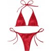 Sexy Women s Metallic Halter Top Two Piece Swimsuit Tie Side T (8)