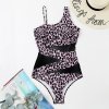 One Piece Swimsuit Women Sexy Mesh Solid Swimwear 2023 New Monok (7)