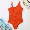 One Piece Swimsuit Women Sexy Mesh Solid Swimwear 2023 New Monok (9)