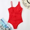 One Piece Swimsuit Women Sexy Mesh Solid Swimwear 2023 New Mono (12)