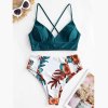 Two Piece Swimsuit Women Flower Print Split Sets P (3)