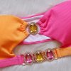 Para Praia Cameo Push Up Bikini Set Female Bandeau Swimsuit 2023 Luxury Rhinestone Bikini Women Swimwear